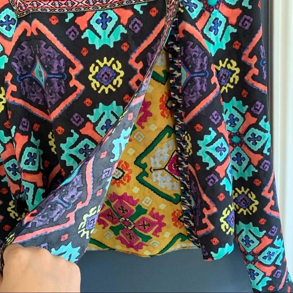 Rachel by Rachel Roy Abstract‎ Aztec Vibrant Colorful Jacket. S - Picture 9 of 11